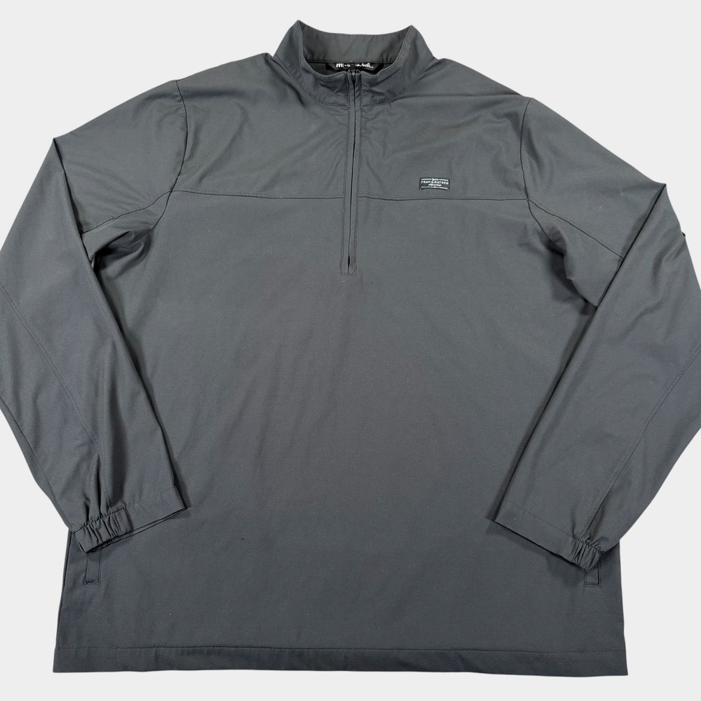 TravisMathew Pullover Mens XL Black Quarter Zip Golf Performance Jacket Pockets